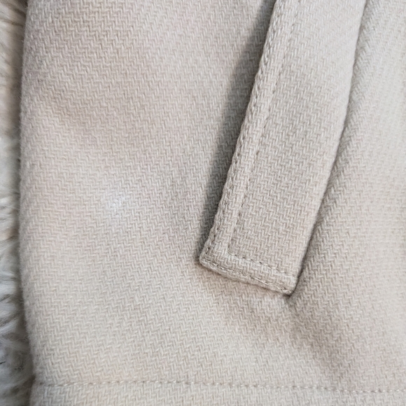 J.Crew Stadium Cloth Italian Wool cream hooded Coat Women's 10 by Nello Gori - Picture 11 of 13